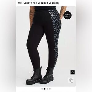 Reflective Foil Leopard Print Leggings